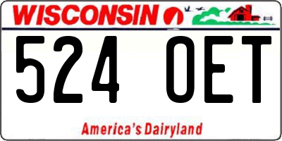 WI license plate 524OET