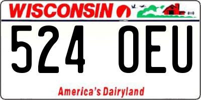 WI license plate 524OEU