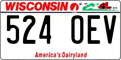 WI license plate 524OEV