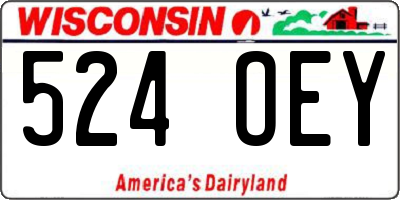 WI license plate 524OEY