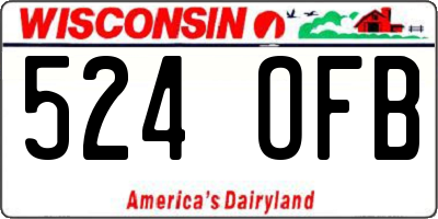 WI license plate 524OFB