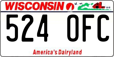 WI license plate 524OFC