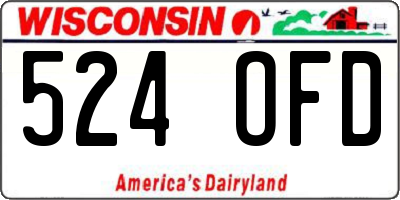 WI license plate 524OFD