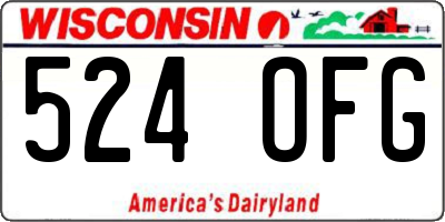 WI license plate 524OFG
