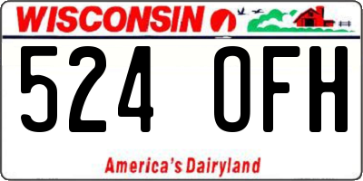 WI license plate 524OFH