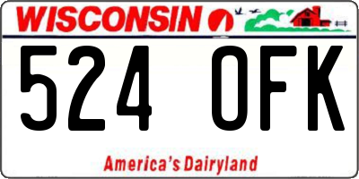 WI license plate 524OFK