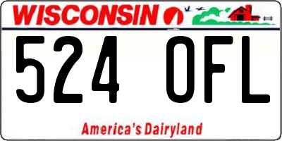 WI license plate 524OFL