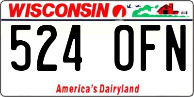 WI license plate 524OFN