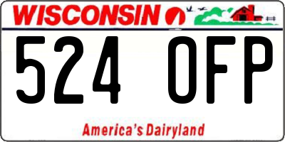 WI license plate 524OFP