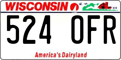 WI license plate 524OFR