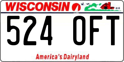 WI license plate 524OFT