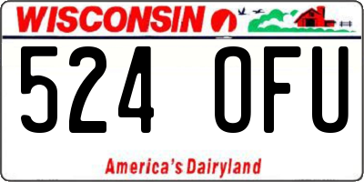 WI license plate 524OFU