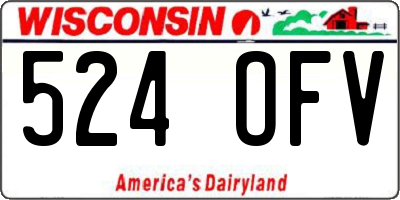 WI license plate 524OFV