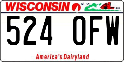 WI license plate 524OFW
