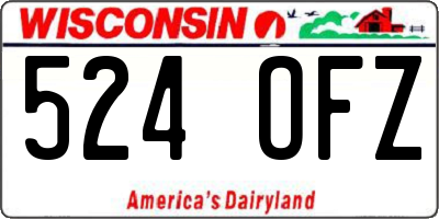 WI license plate 524OFZ