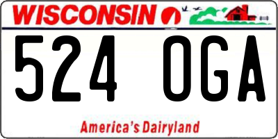 WI license plate 524OGA