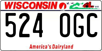 WI license plate 524OGC