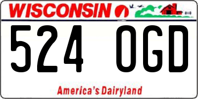 WI license plate 524OGD