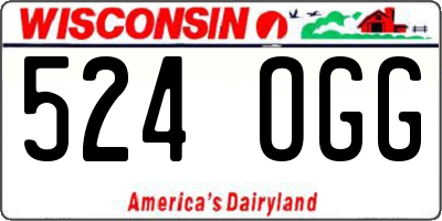 WI license plate 524OGG