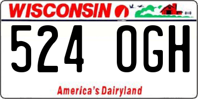 WI license plate 524OGH