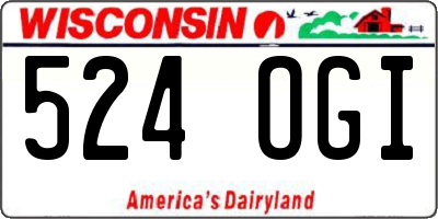 WI license plate 524OGI