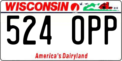 WI license plate 524OPP
