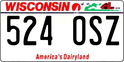 WI license plate 524OSZ
