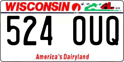 WI license plate 524OUQ