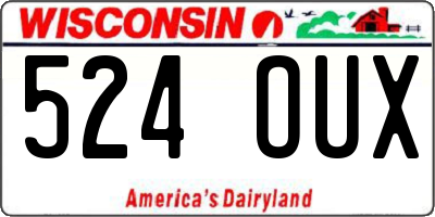 WI license plate 524OUX