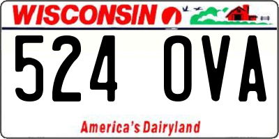 WI license plate 524OVA
