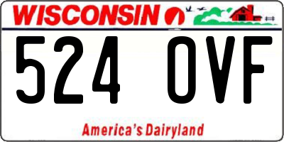 WI license plate 524OVF