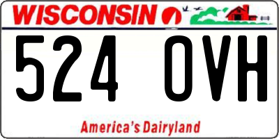 WI license plate 524OVH