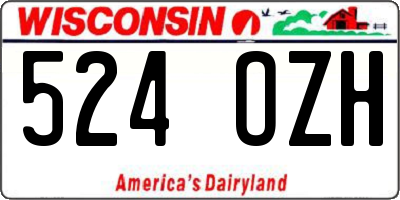 WI license plate 524OZH