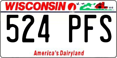WI license plate 524PFS