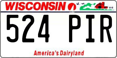 WI license plate 524PIR