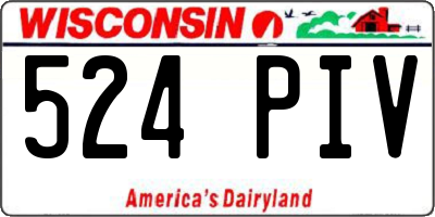 WI license plate 524PIV
