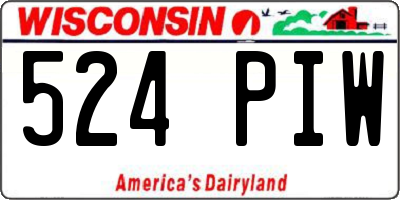 WI license plate 524PIW
