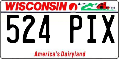 WI license plate 524PIX