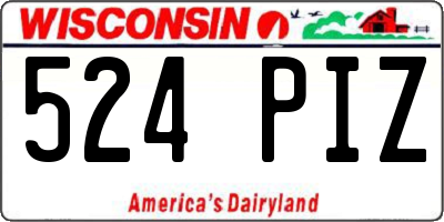 WI license plate 524PIZ