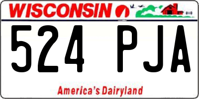 WI license plate 524PJA