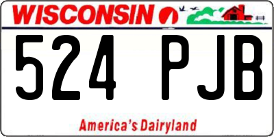 WI license plate 524PJB