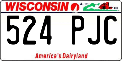 WI license plate 524PJC