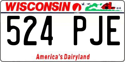 WI license plate 524PJE