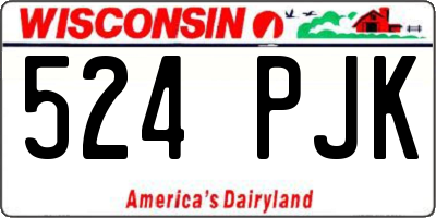 WI license plate 524PJK