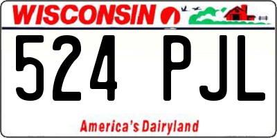 WI license plate 524PJL