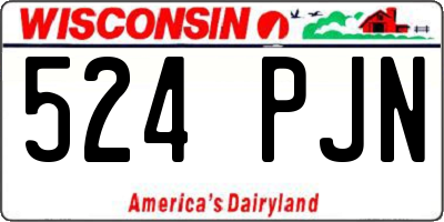 WI license plate 524PJN