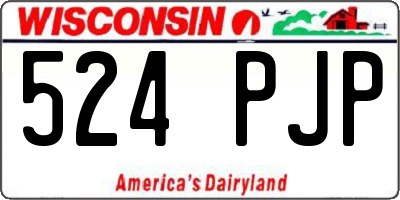 WI license plate 524PJP