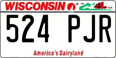 WI license plate 524PJR