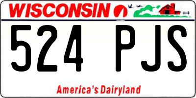 WI license plate 524PJS