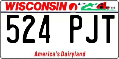 WI license plate 524PJT